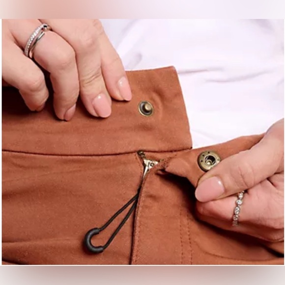 Denim & Co Adaptive Comfy Knit Slim Ankle Wheelchair Pant Size M Rich Rust Color - Picture 4 of 6